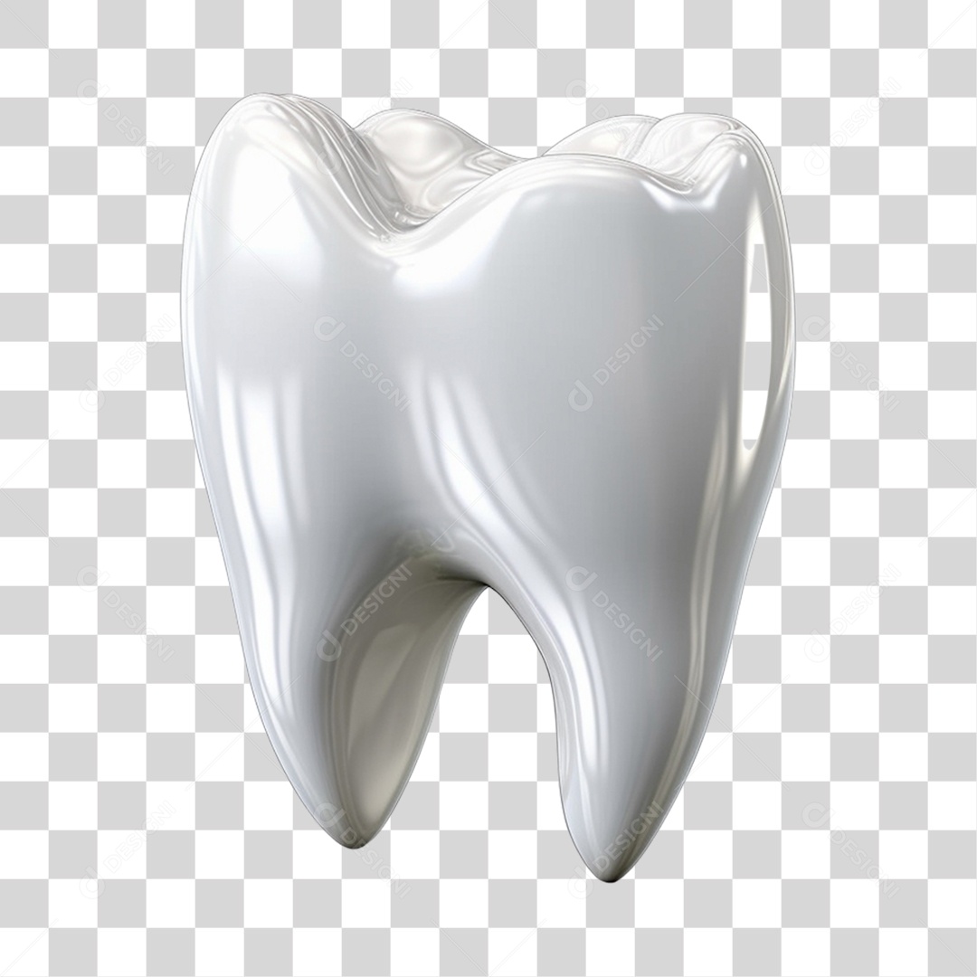 Elemento 3D Dente Para Composição PNG Transparente