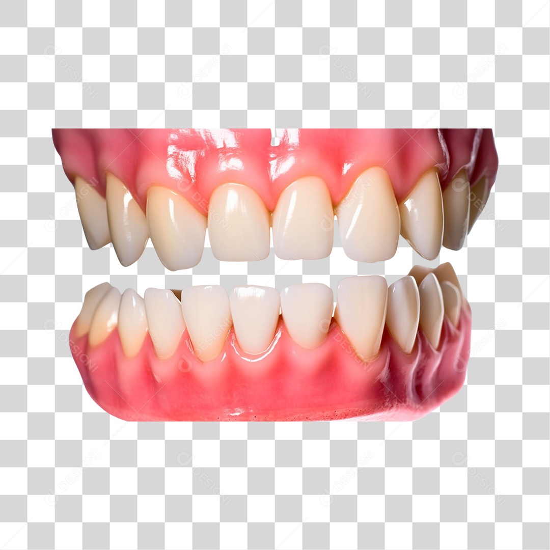 Elemento 3D Dentadura Para Composição PNG Transparente