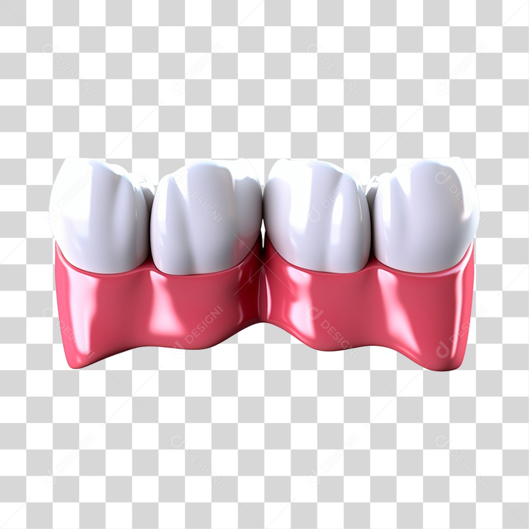 Elemento 3D Dente Para Composição PNG Transparente