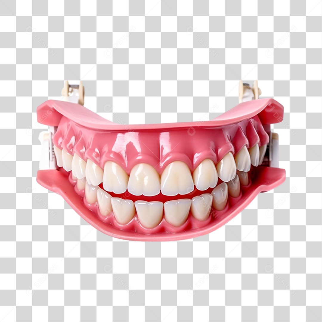 Elemento 3D Dentadura Para Composição PNG Transparente