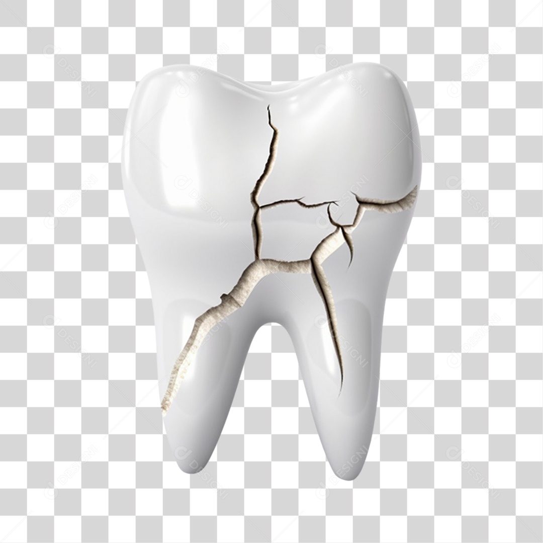 3D Tooth Element For Transparent PNG Composition