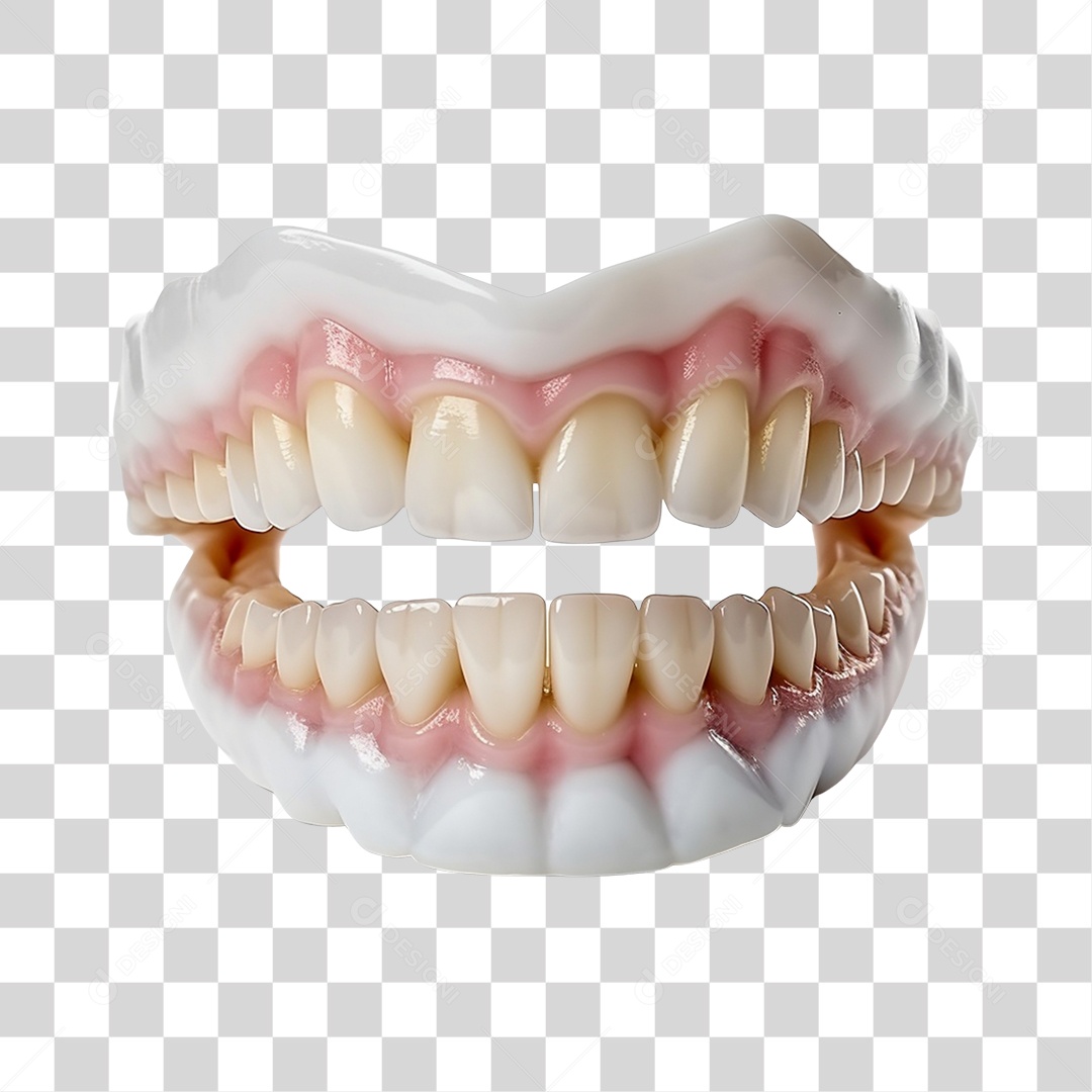 Elemento 3D Dentadura Para Composição PNG Transparente