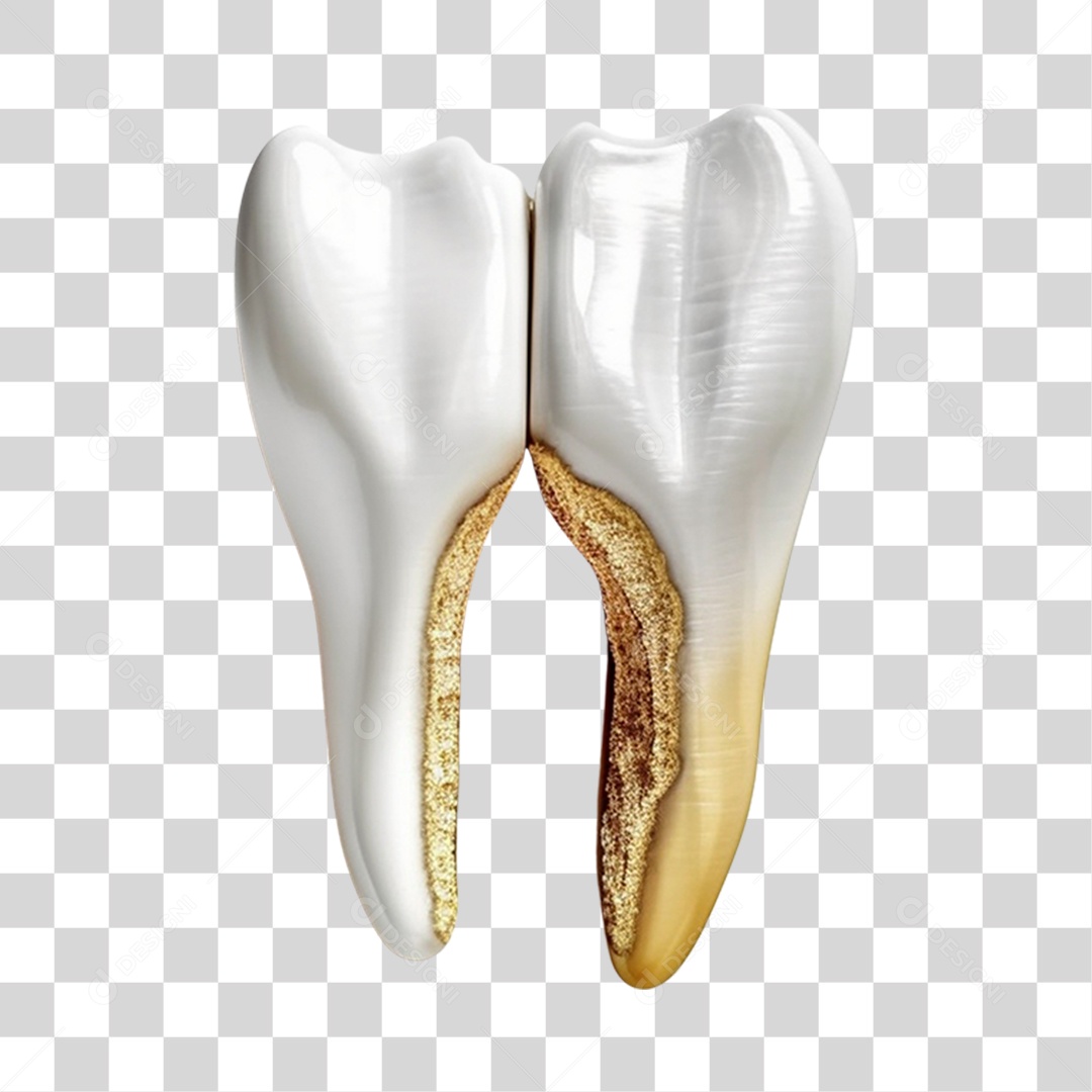 Elemento 3D Dente Para Composição PNG Transparente