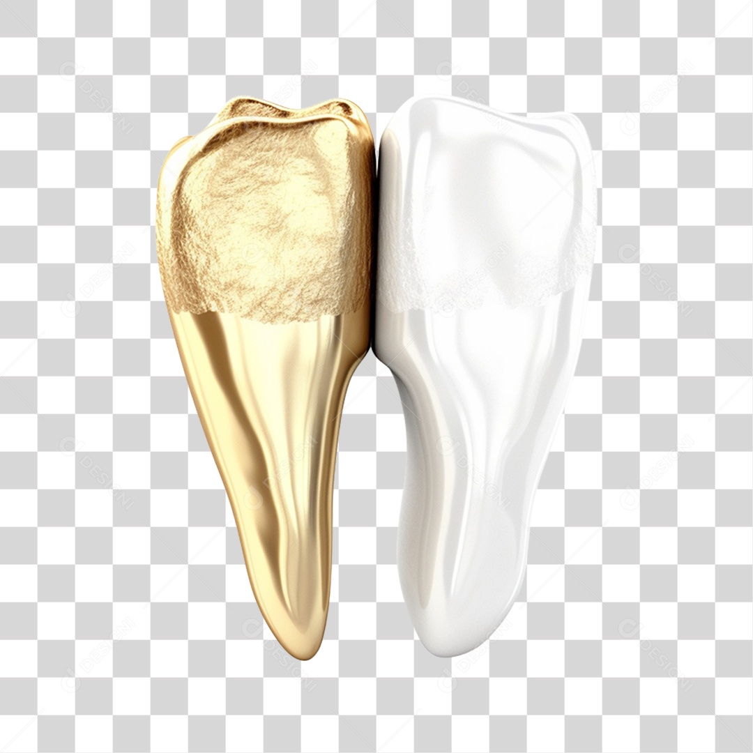 Elemento 3D Dente Para Composição PNG Transparente
