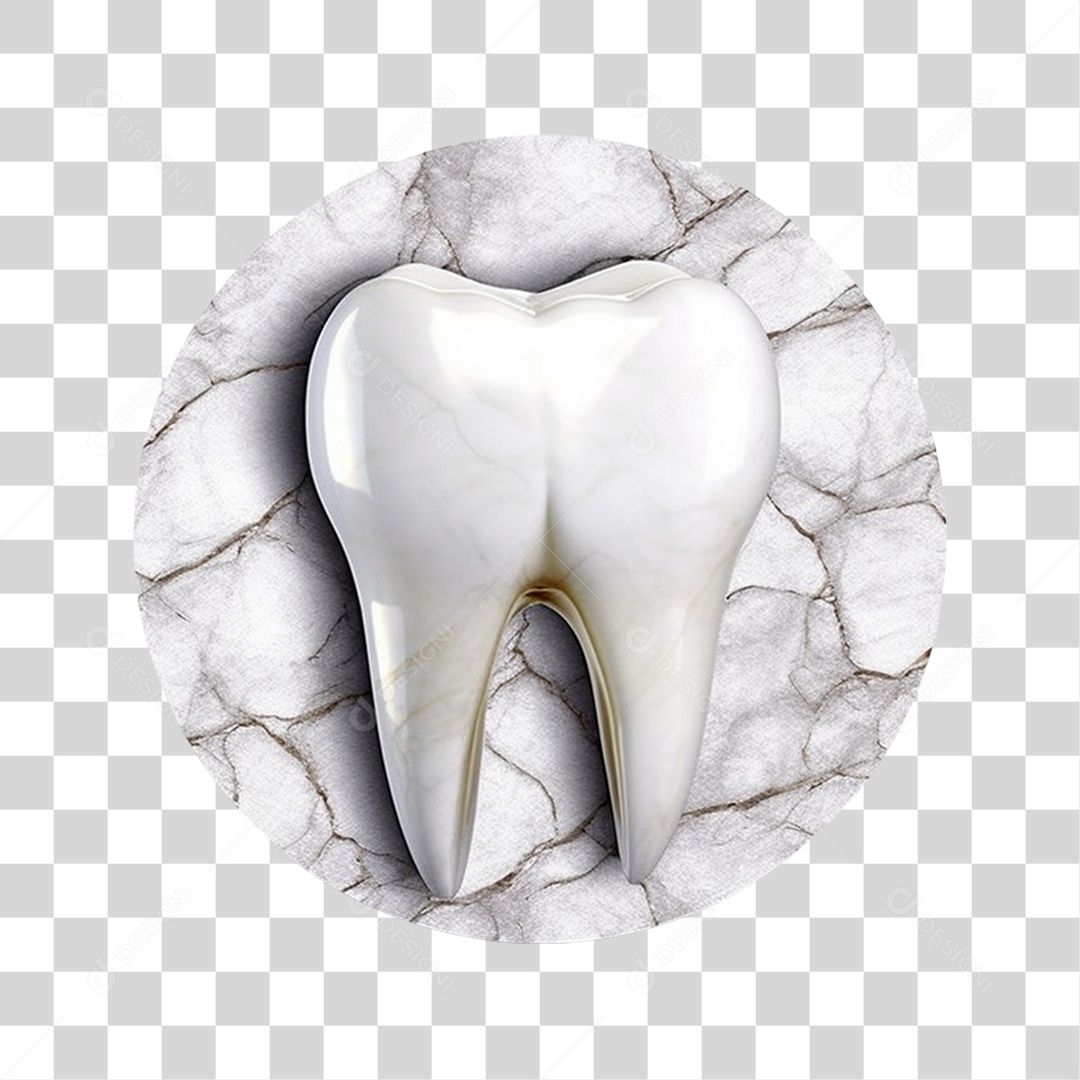 Elemento 3D Dente Para Composição PNG Transparente