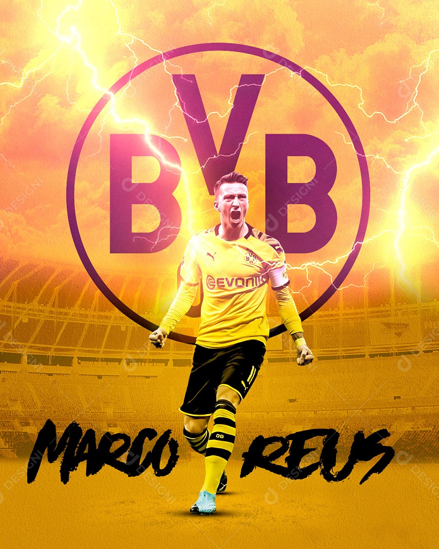 Futebol Jogador Marco Reus Social Media PSD Editável