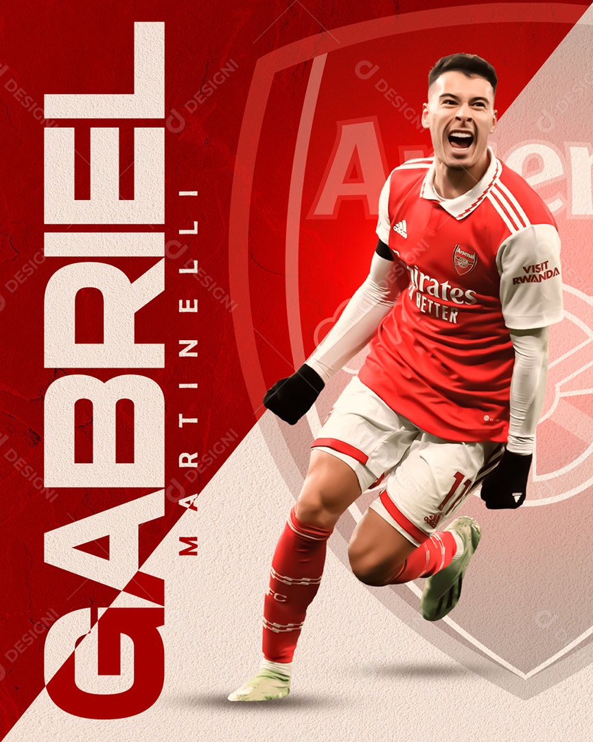 Futebol Jogador Gabriel Martinelli Social Media PSD Editável