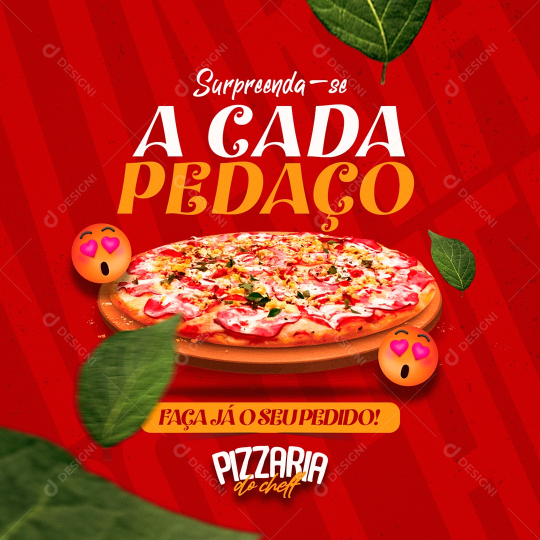Faça já o seu Pedido Pizzaria Do Cheff Social Media PSD Editável