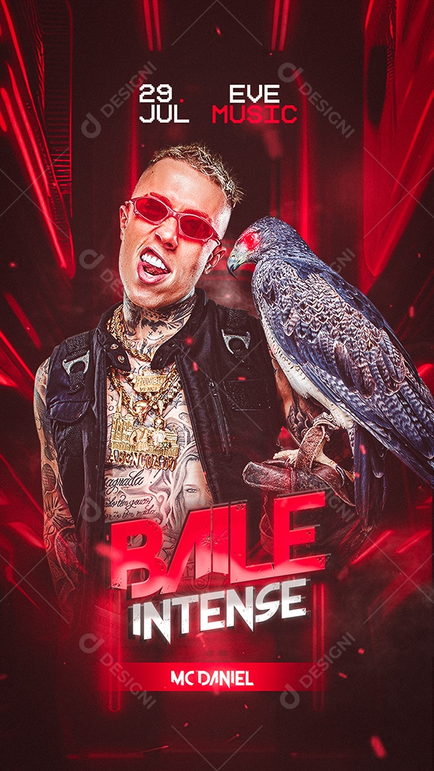 Story Baile Intense Flyer Mc Daniel Social Media PSD Editável
