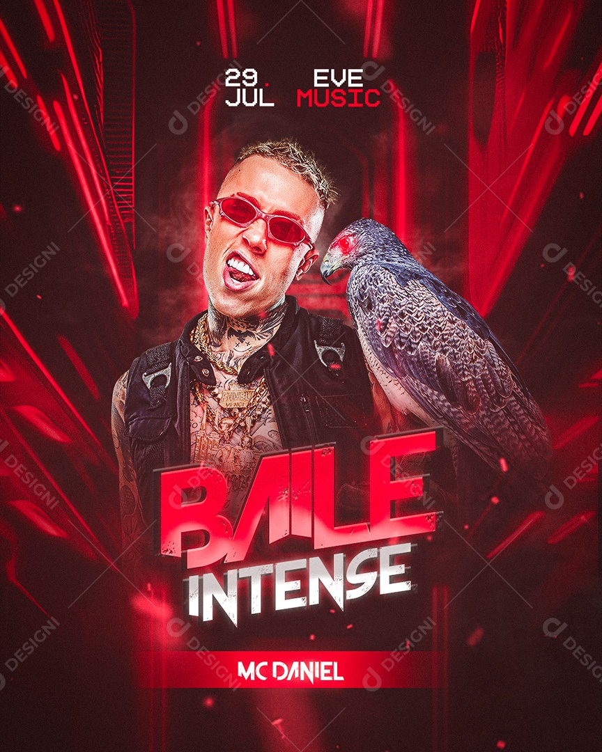Baile Intense Flyer Mc Daniel Social Media PSD Editável