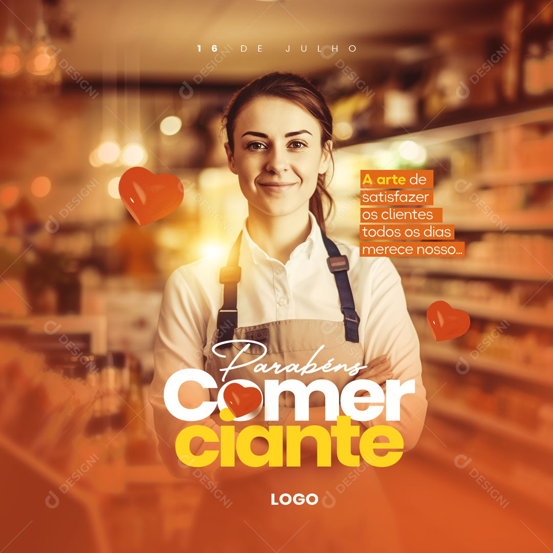 Arte De Satisfazer Os Clientes Dia Do Comerciante Social Media PSD Editável