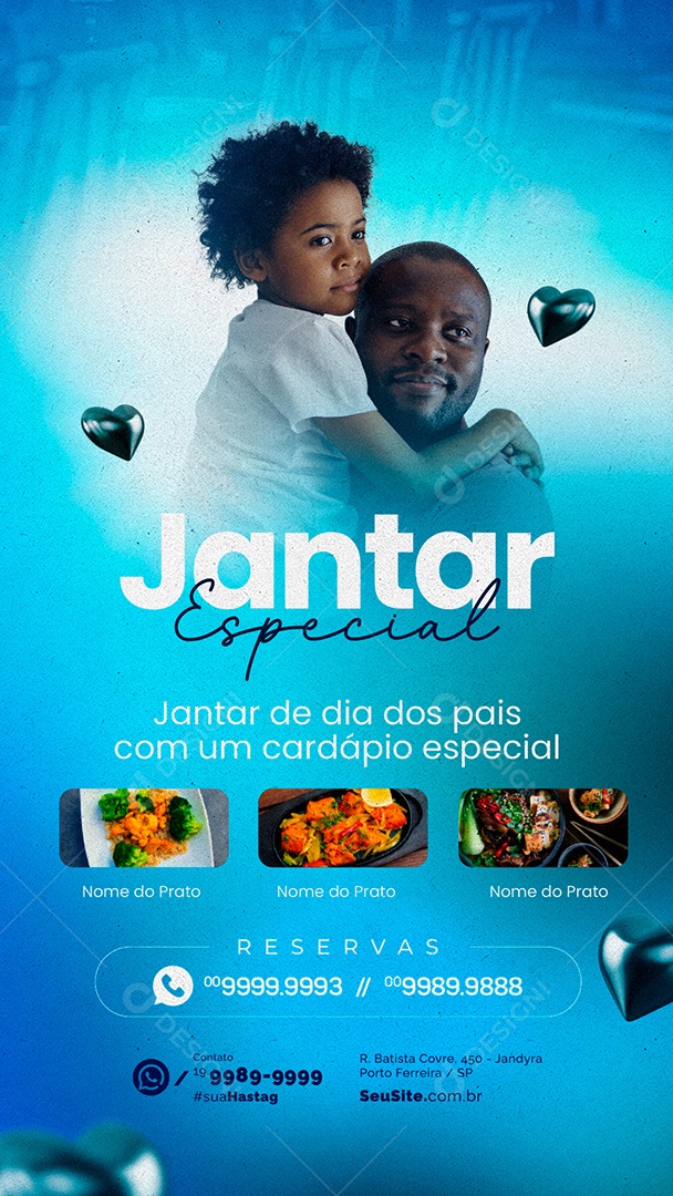 Story Jantar Especial Dia Dos Pais Jantar De Dia Dos Pais Com Um Cardápio Especial Social Media PSD Editável