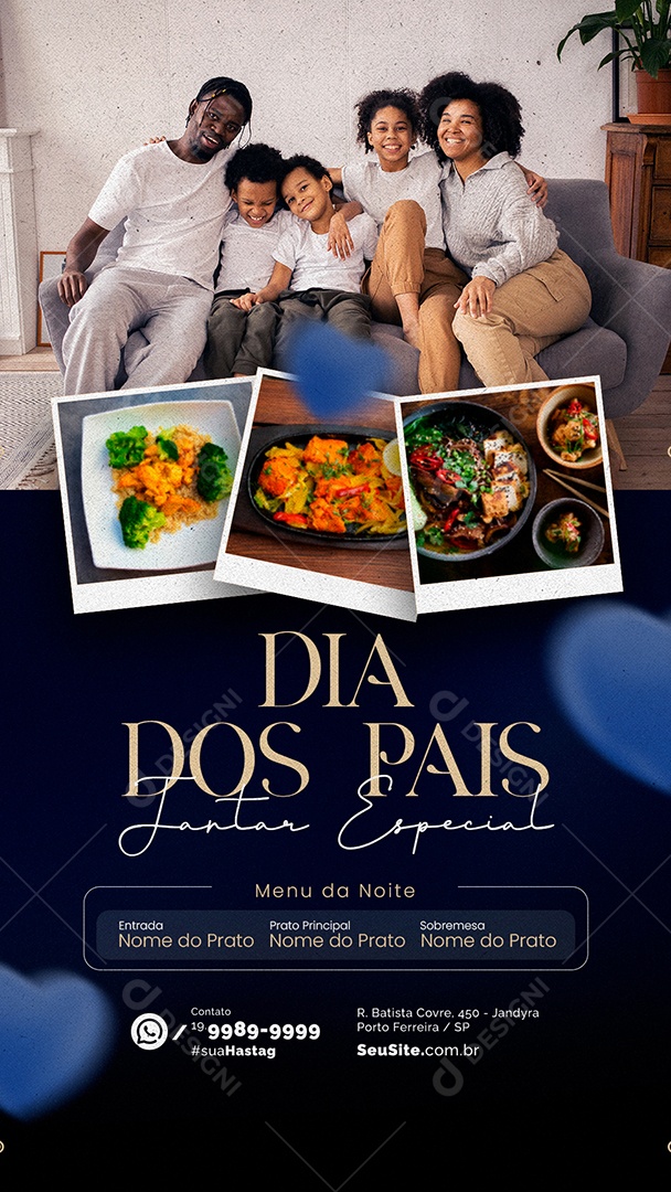Story Jantar Especial Menu Da Noite Restaurante Dia Dos Pais Social Media PSD Editável