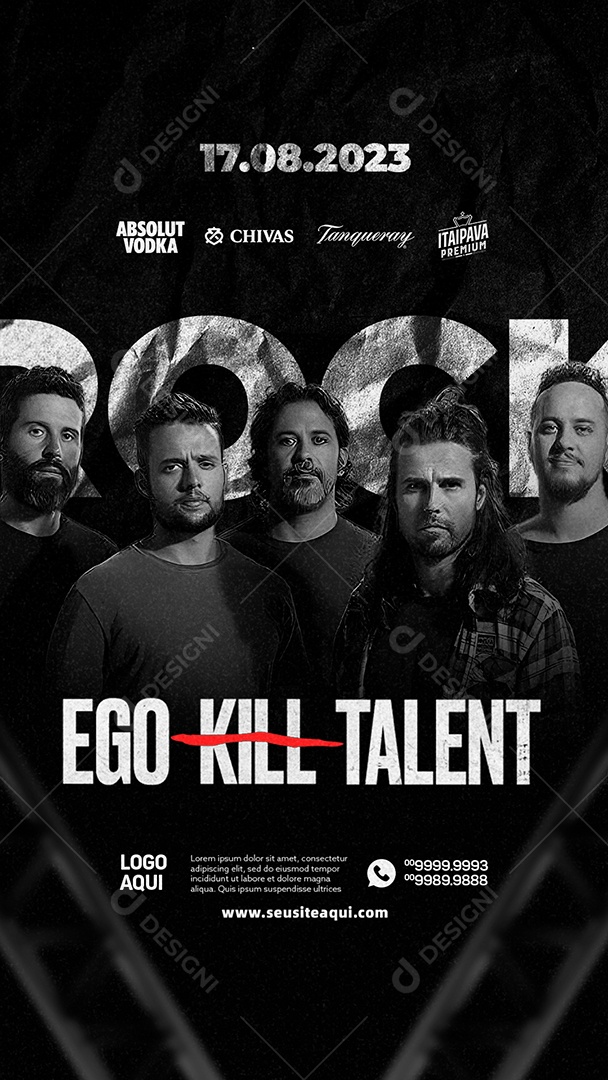 Story Rock Flyer Banda Ego Kill Talent Social Media PSD Editável