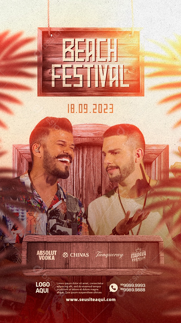 Story Beach Festival Flyer Ciro Netto & Manuel Social Media PSD Editável