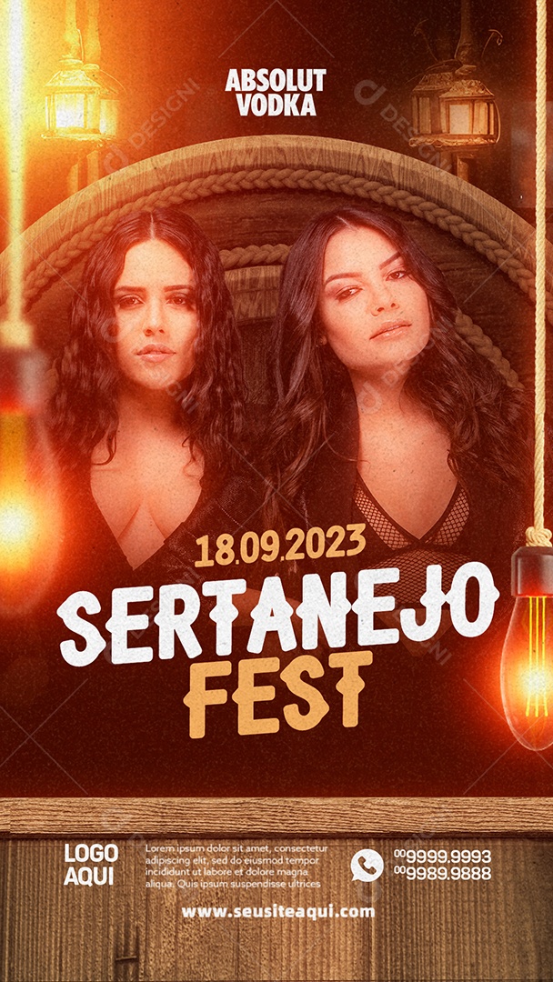 Story Sertanejo Fest Flyer Day & Lara Social Media PSD Editável