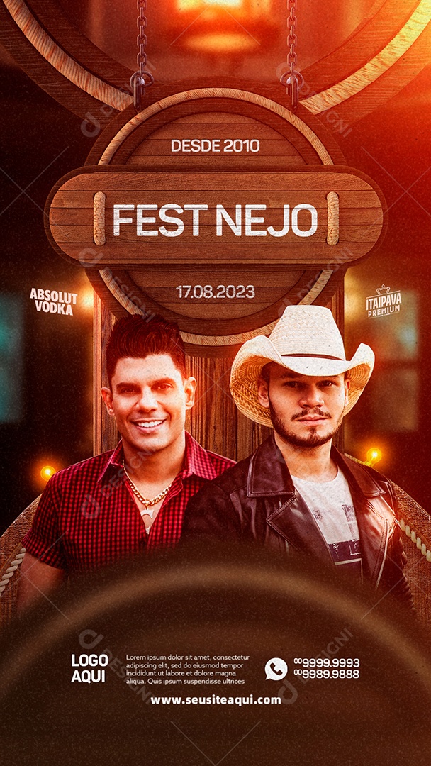 Story Social Media Fest Nejo Flyer Sertanejo PSD Editável