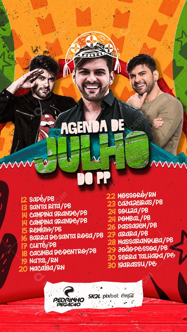 Social Media Flyer Story Agenda De Julho Do PP PSD Editável