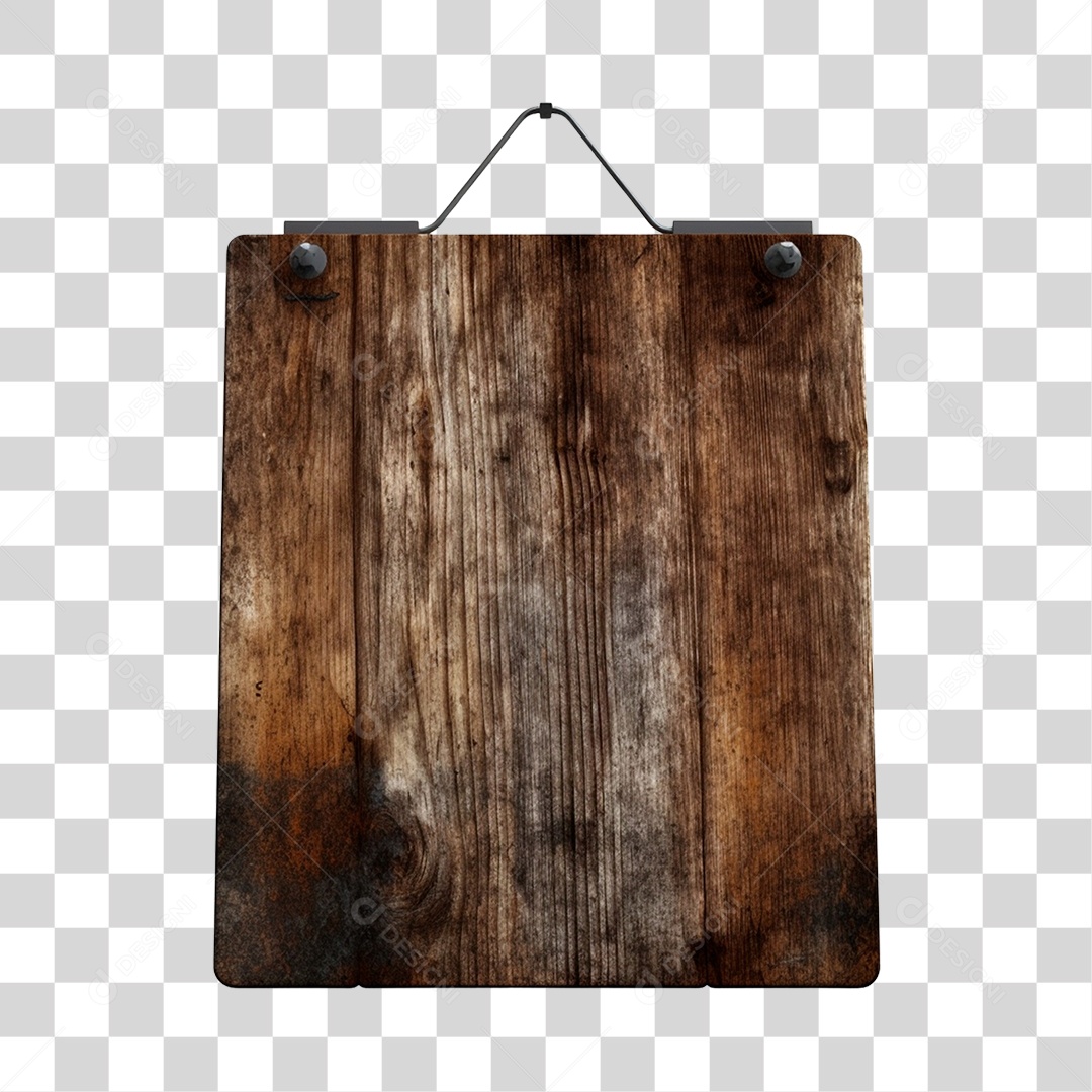Placa de Madeira PNG Transparente