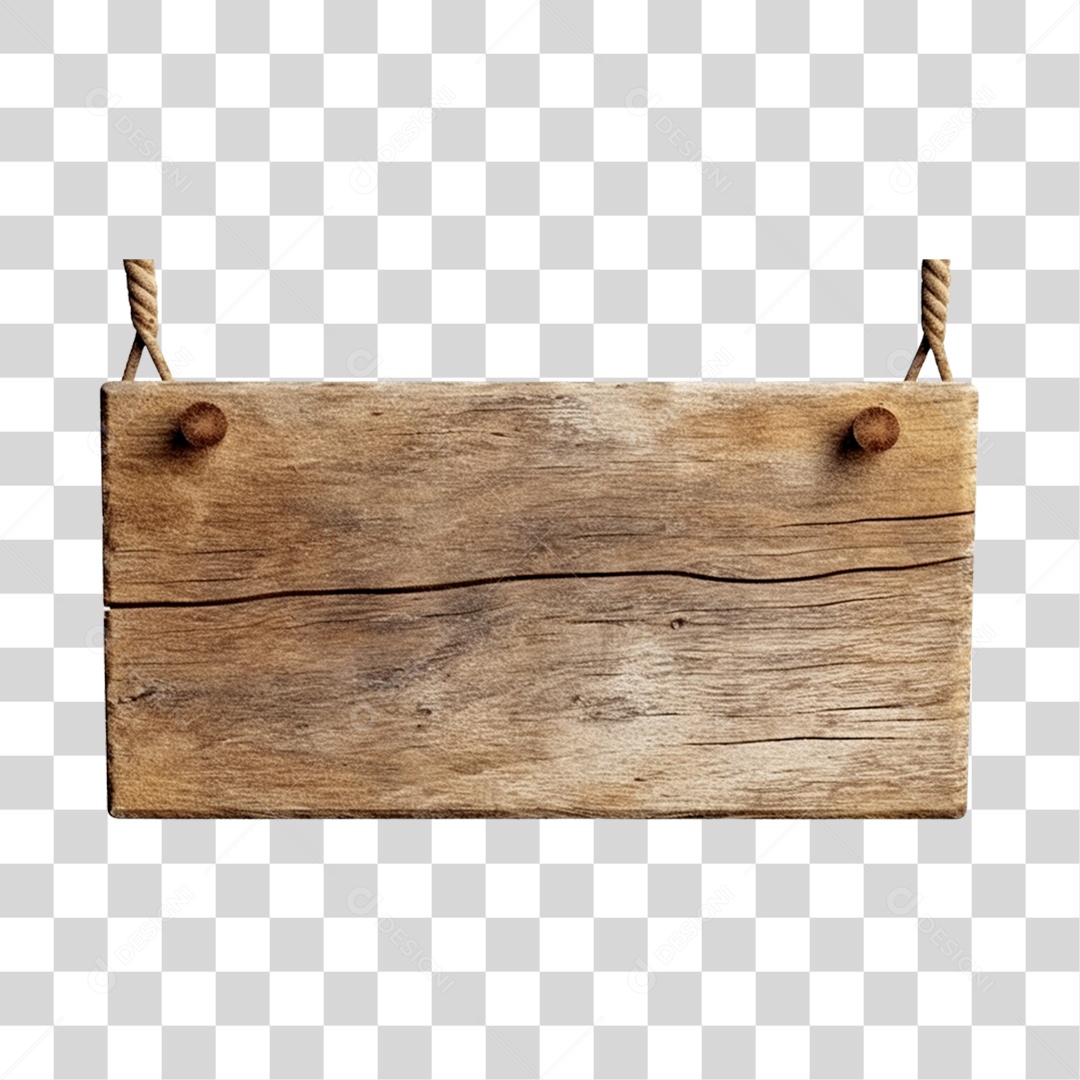 Placa de Madeira PNG Transparente