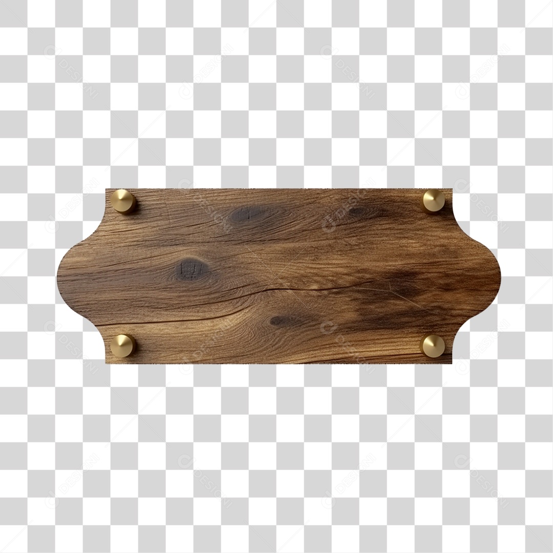 Placa de Madeira PNG Transparente