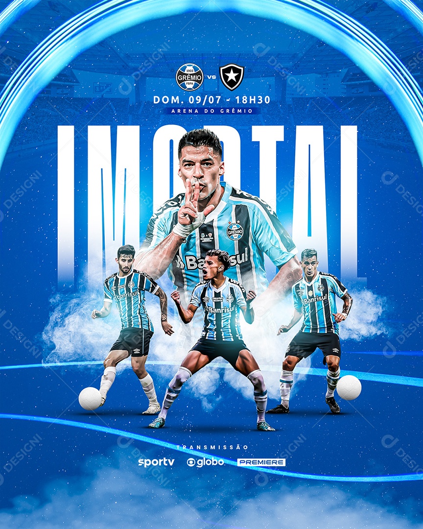 Futebol Time Grêmio Social Media PSD Editável