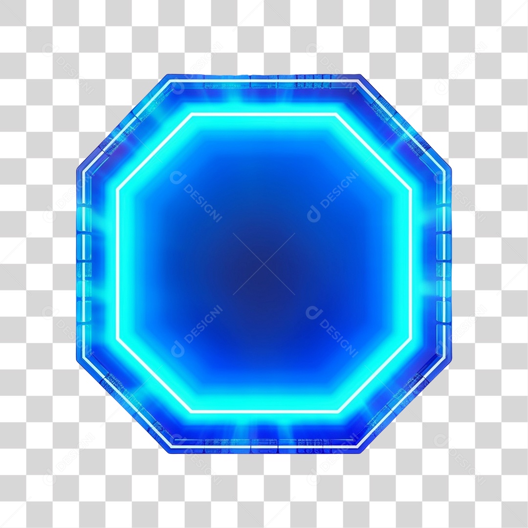 Elemento 3D Placa Redonda Azul PNG Transparente