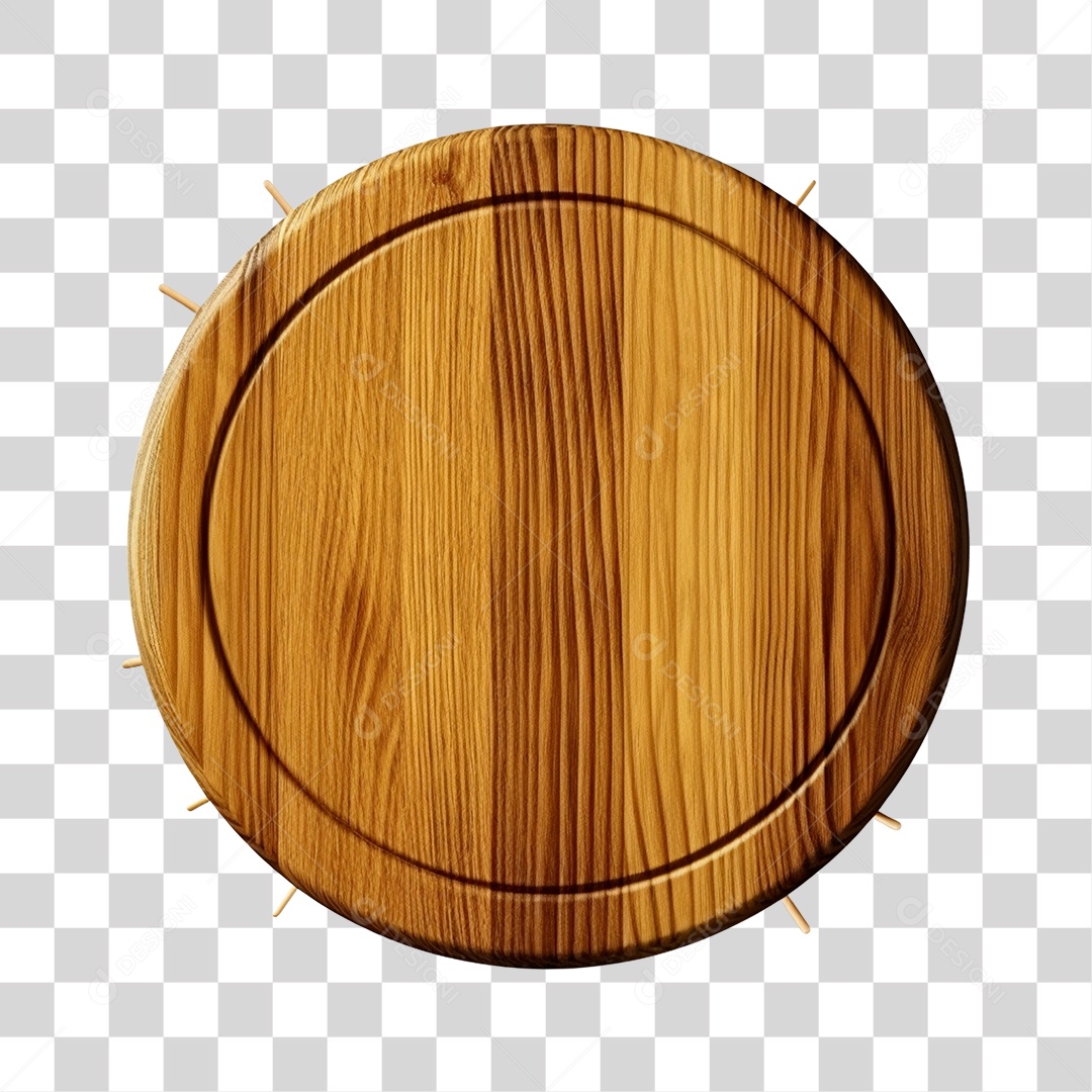 Placa de Madeira Redonda PNG Transparente