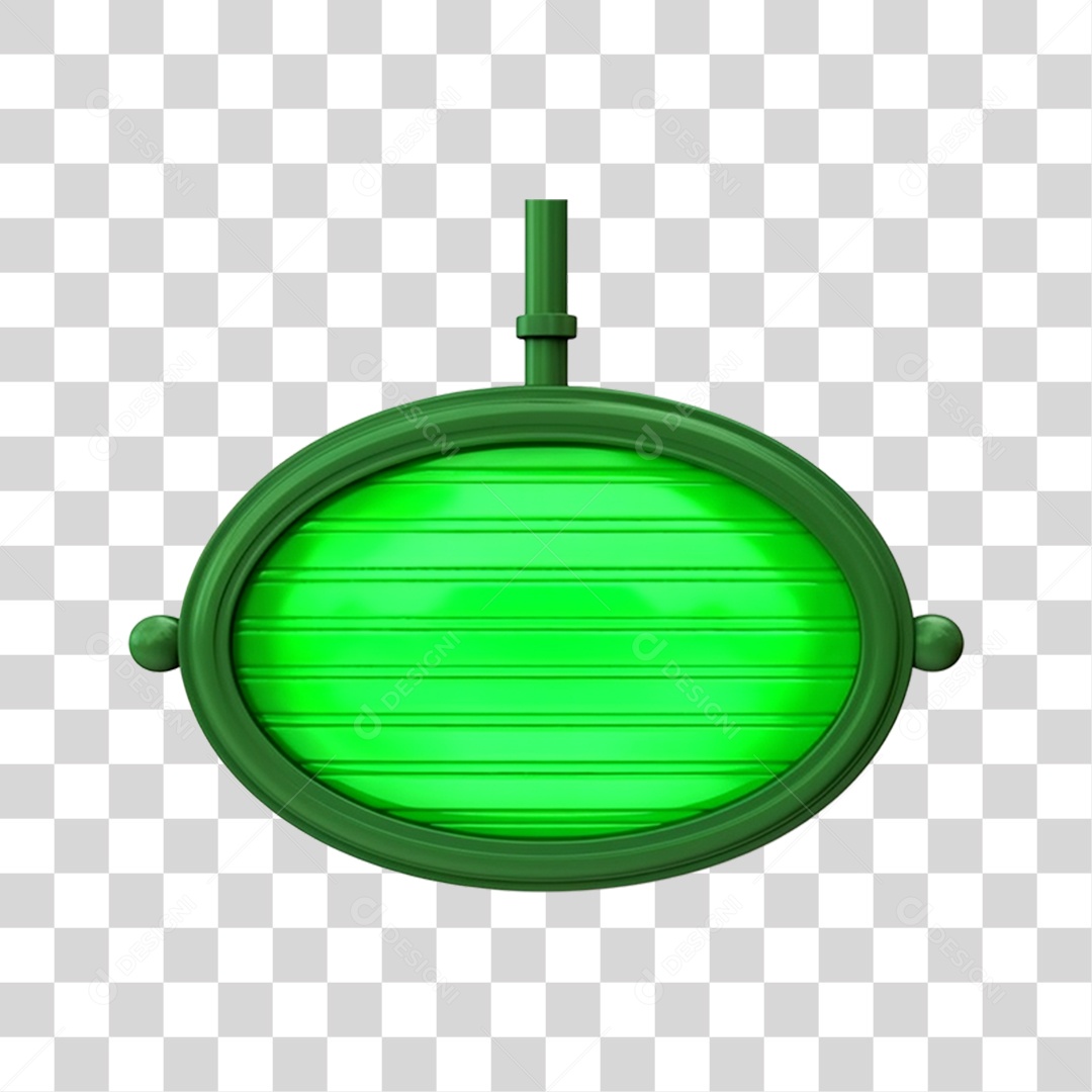 Elemento 3D Placa de Madeira Verde PNG Transparente