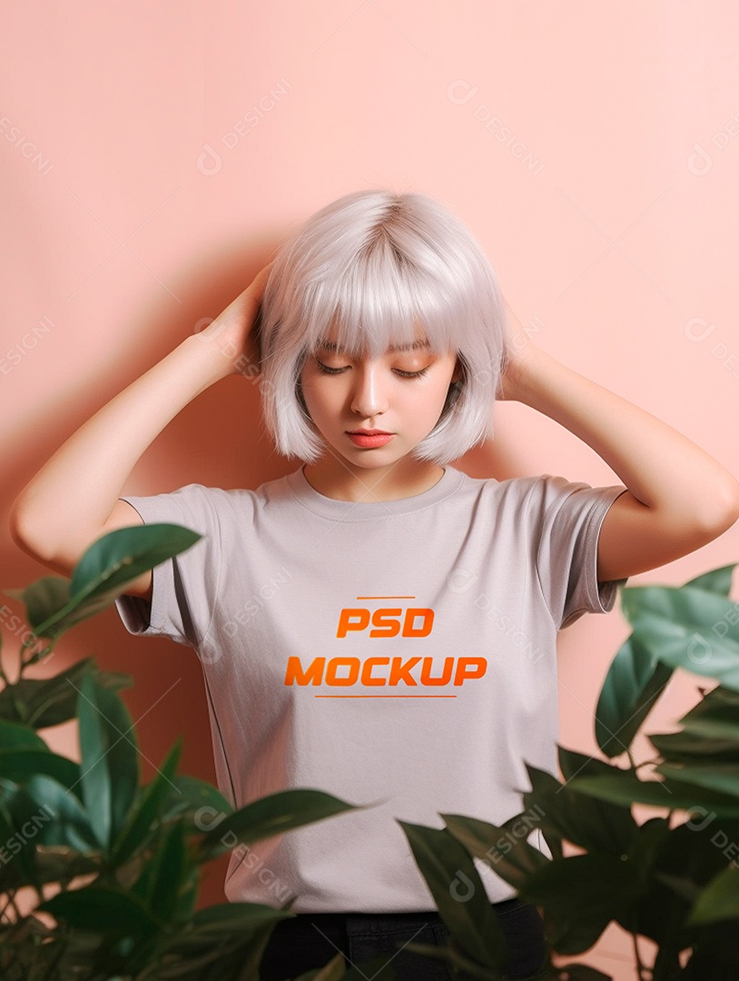 Mockup Camiseta Cinza Infantil PSD Editável