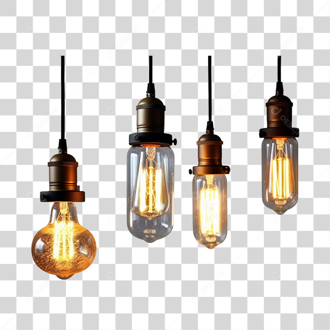 Lâmpadas Acesas PNG Transparente