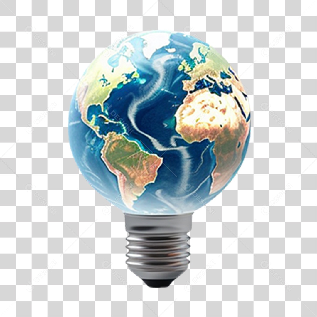 Lâmpada Com desenho do Planeta PNG Transparente