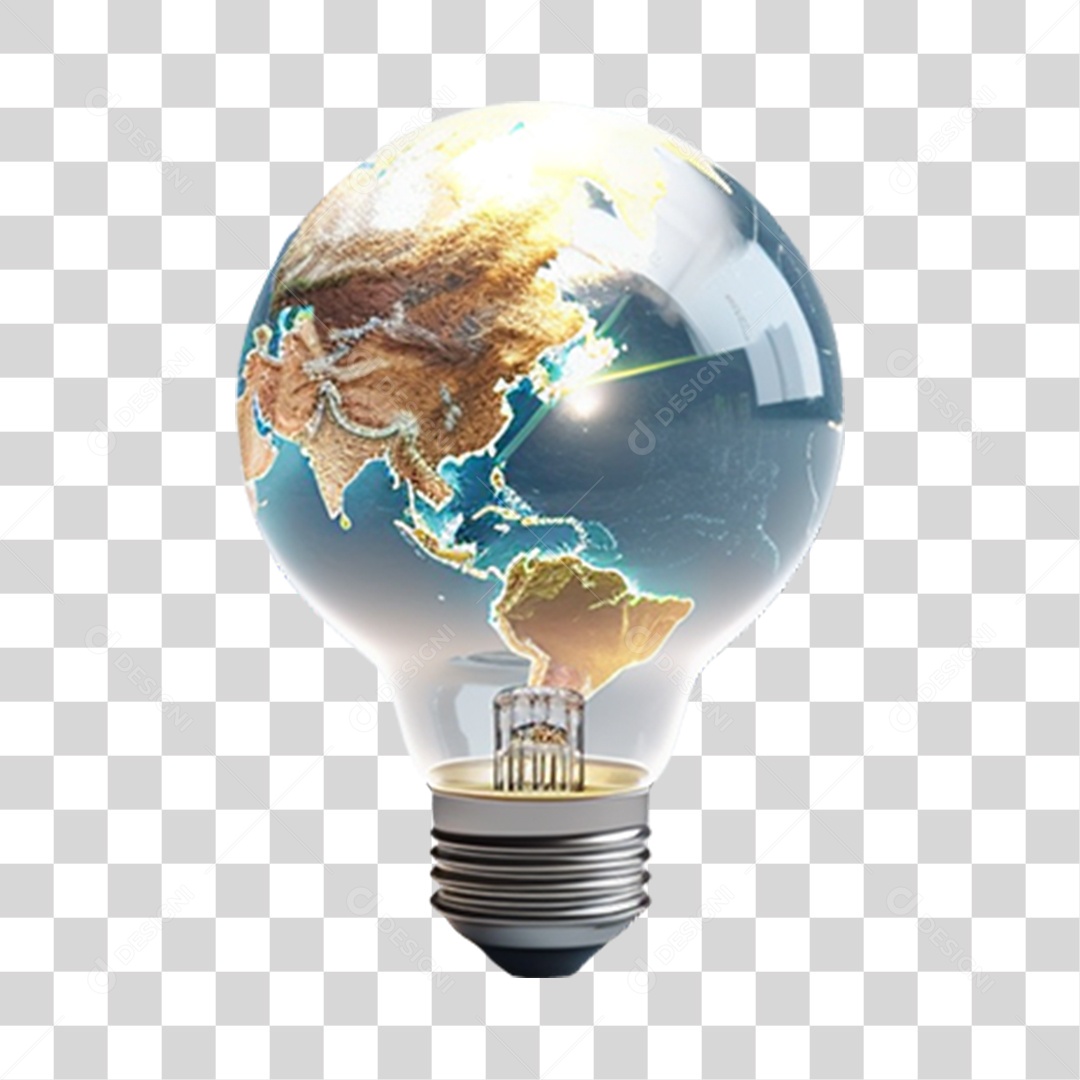 Lâmpada Com desenho do Planeta PNG Transparente