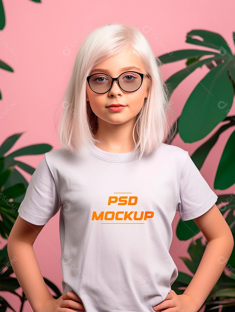 Mockup Camiseta Cinza Infantil PSD Editável