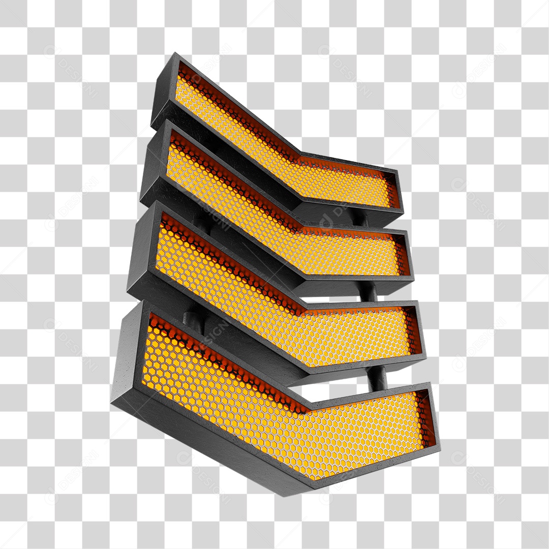 Placa Metálica Luzes Led Acesas PNG Transparente