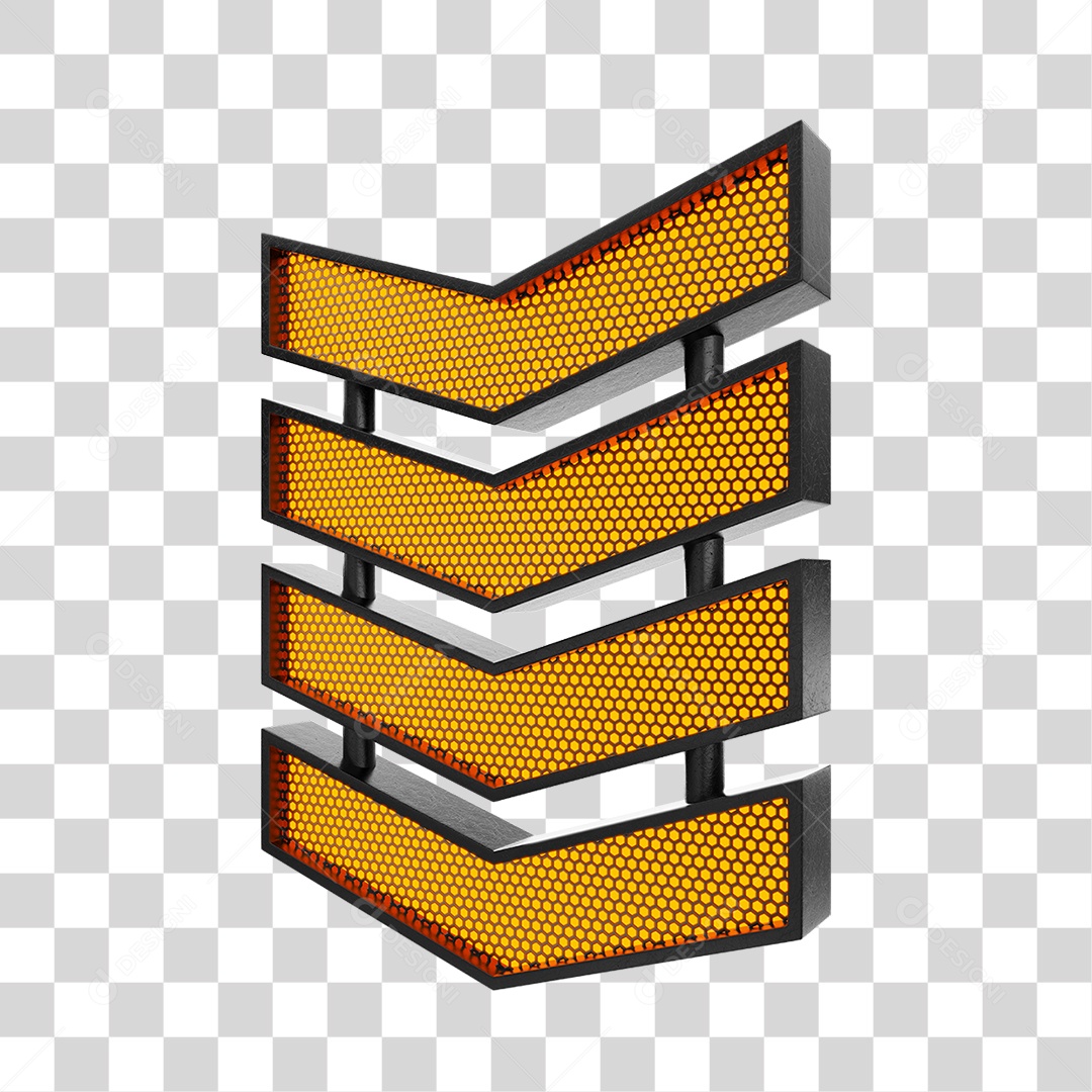 Placa Metálica Luzes Led Acesas PNG Transparente