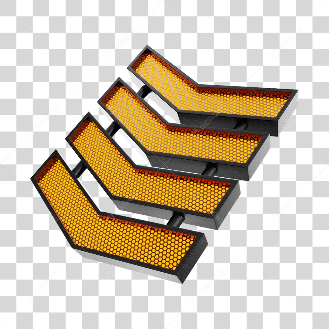 Placa Metálica Luzes Led Acesas PNG Transparente