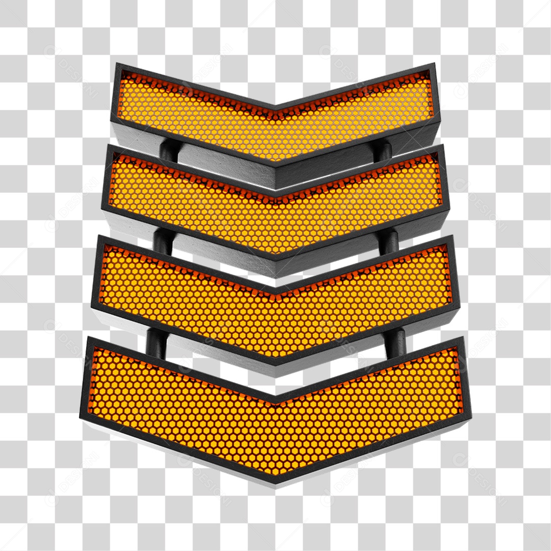 Placa Metálica Luzes Led Acesas PNG Transparente