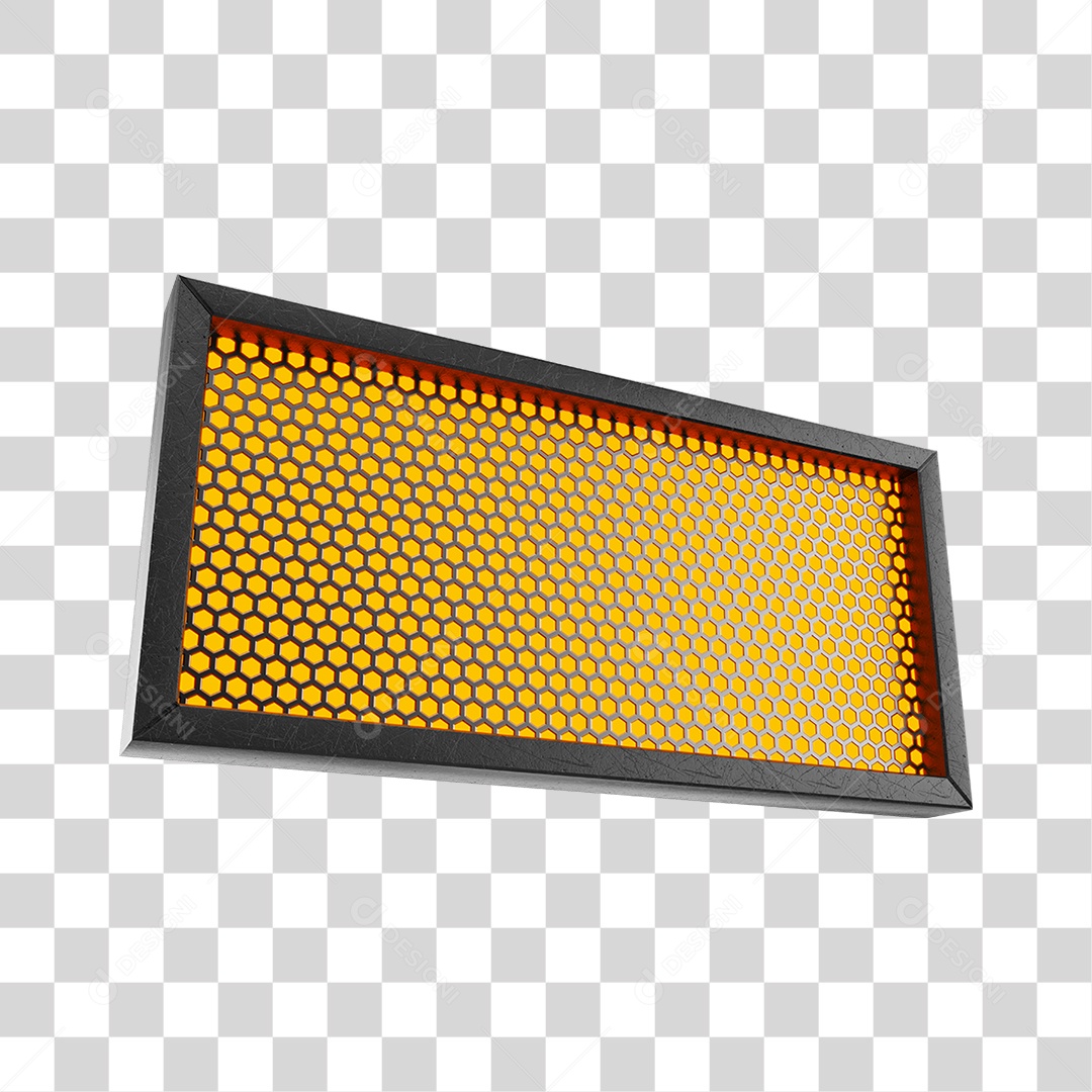 Placa Metálica Luzes Led Acesas PNG Transparente