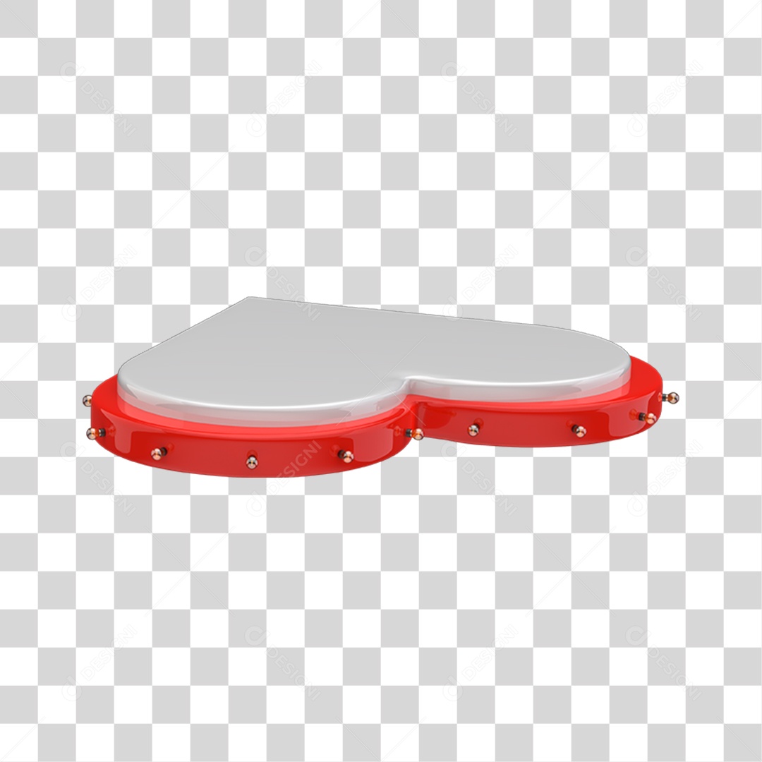 Elemento 3D Coração Para Composição PNG Transparente