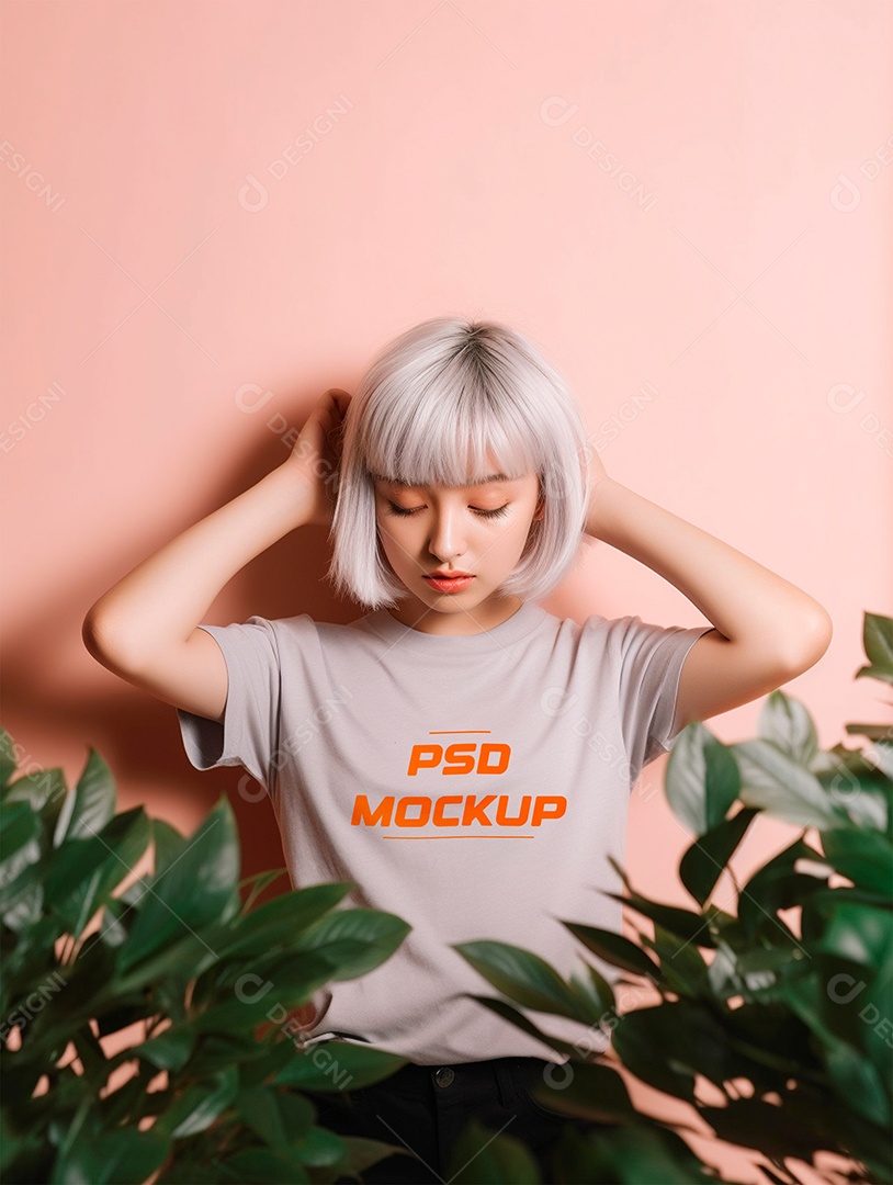 Mockup Camiseta Cinza Infantil PSD Editável