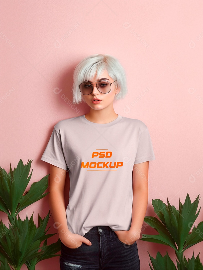 Mockup Camiseta Cinza Infantil PSD Editável