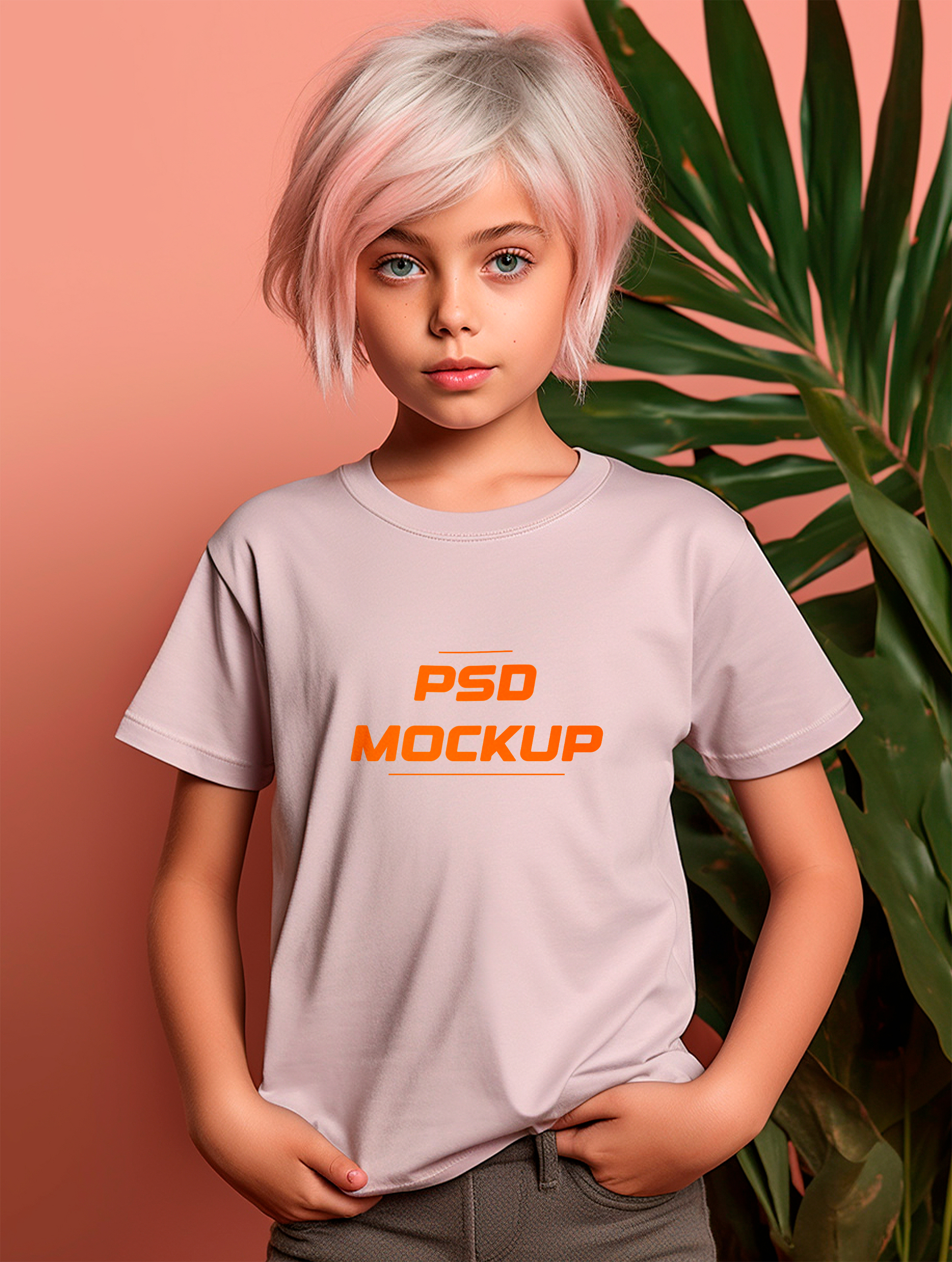 Mockup Camiseta Cinza Infantil PSD Editável