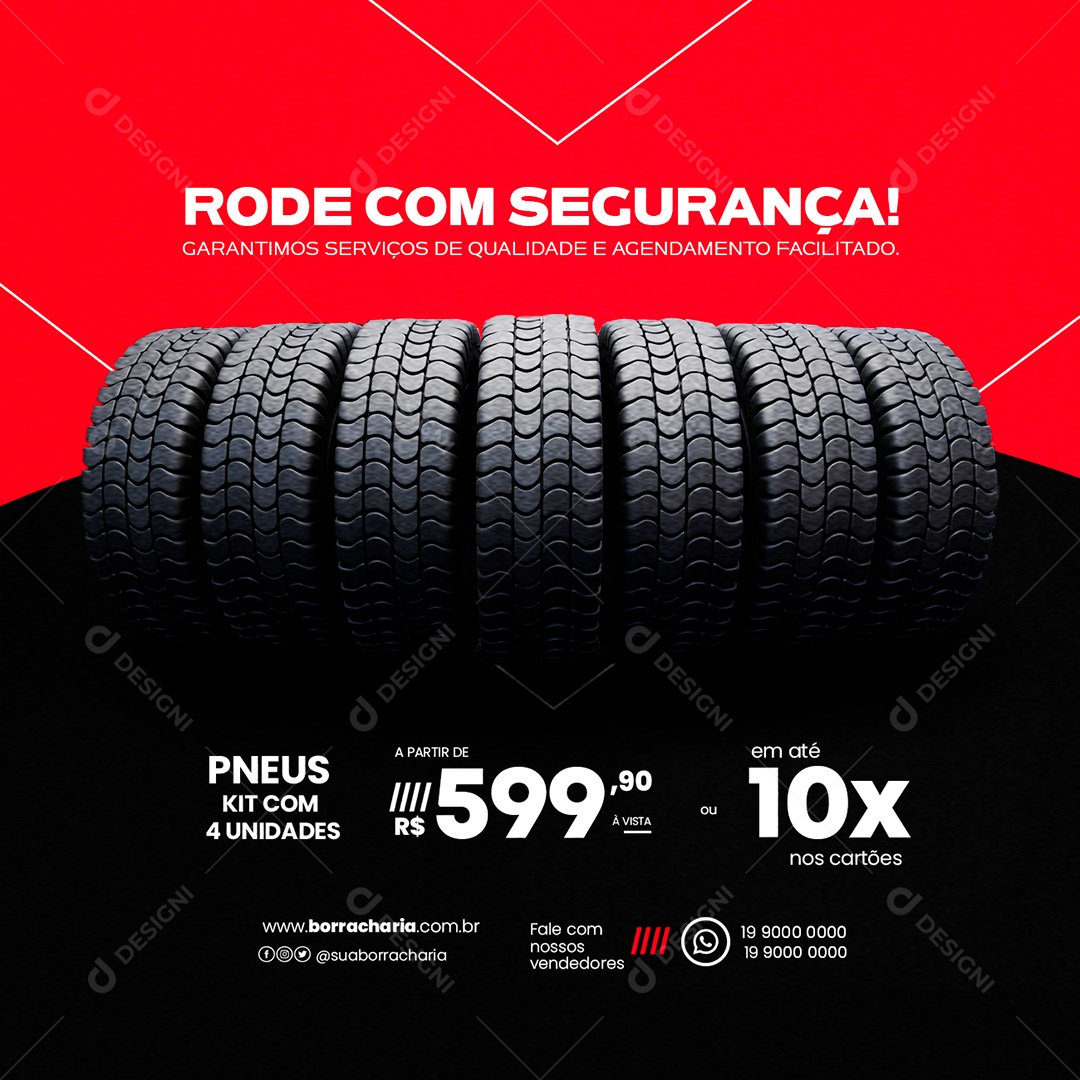 Rode Com Segurança Oficina Mecânica Social Media PSD Editável