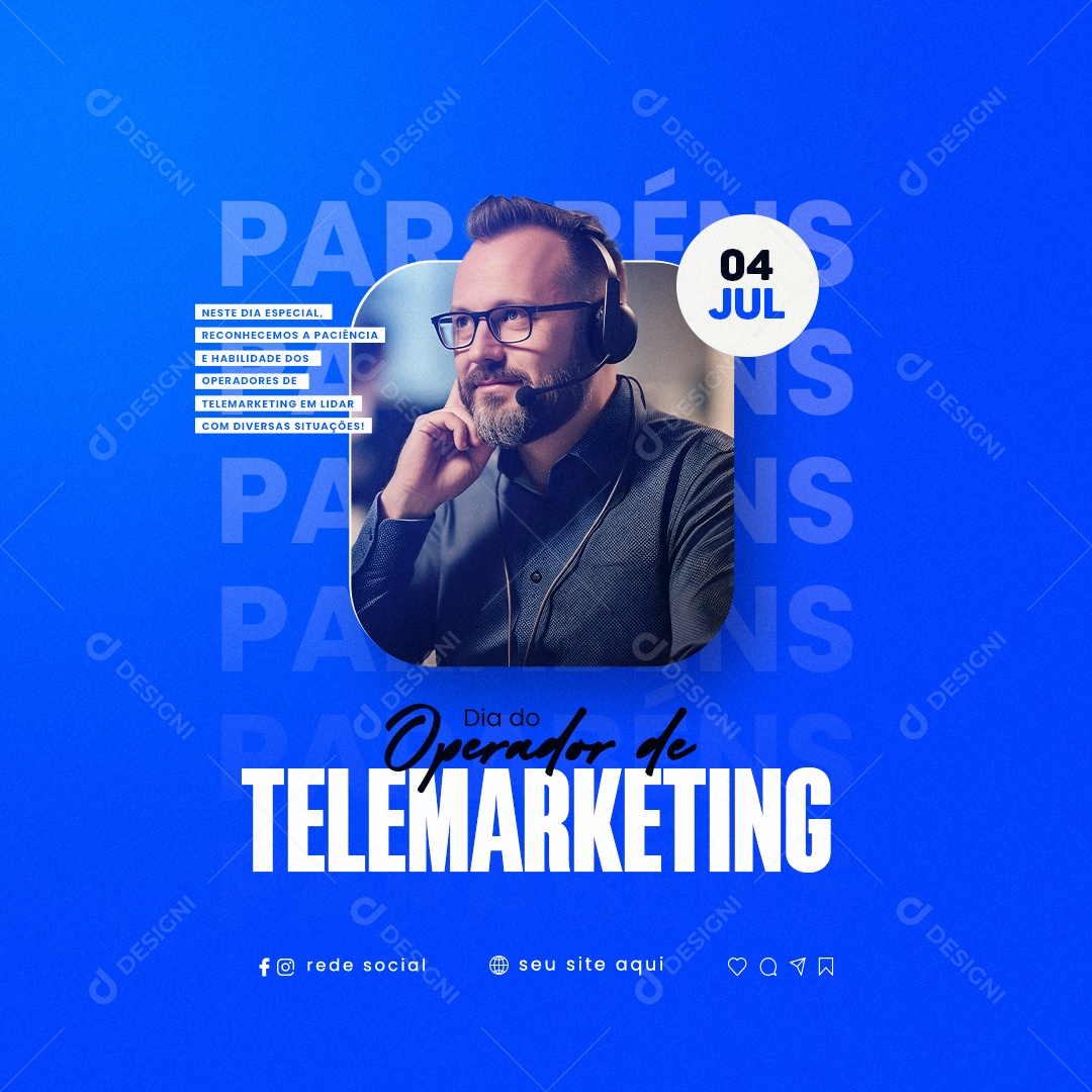 Neste Dia Especial Dia Do Operador De Telemarketing Social Media PSD Editável