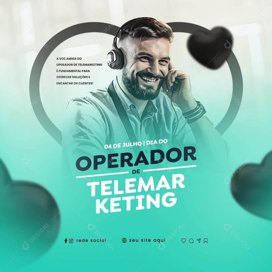 A Voz Amiga Do Operador De Telemarketing 04 De Julho Social Media PSD Editável