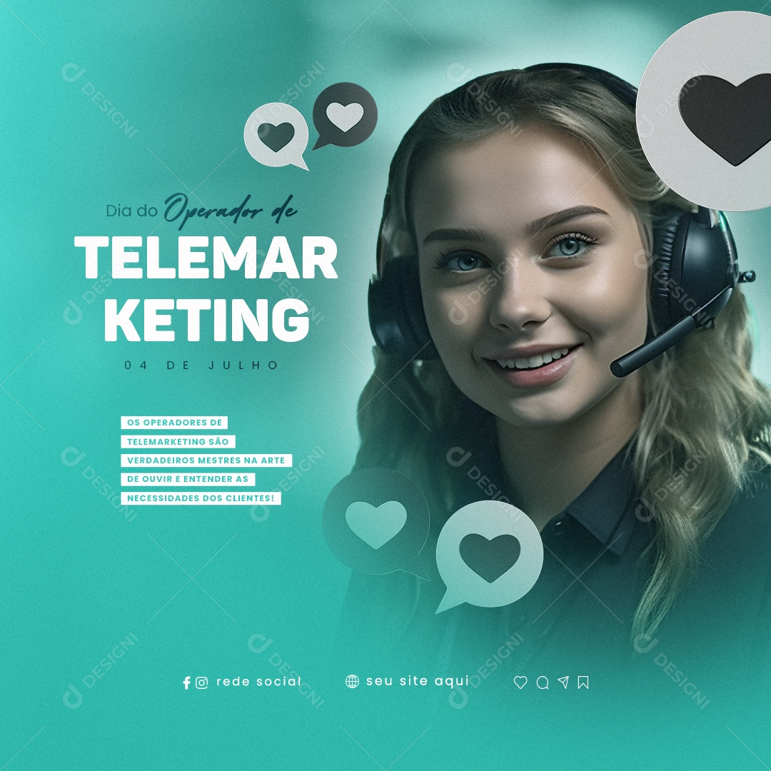 Verdadeiros Mestres Na Arte De Ouvir Dia Do Operador De Telemarketing Social Media PSD Editável