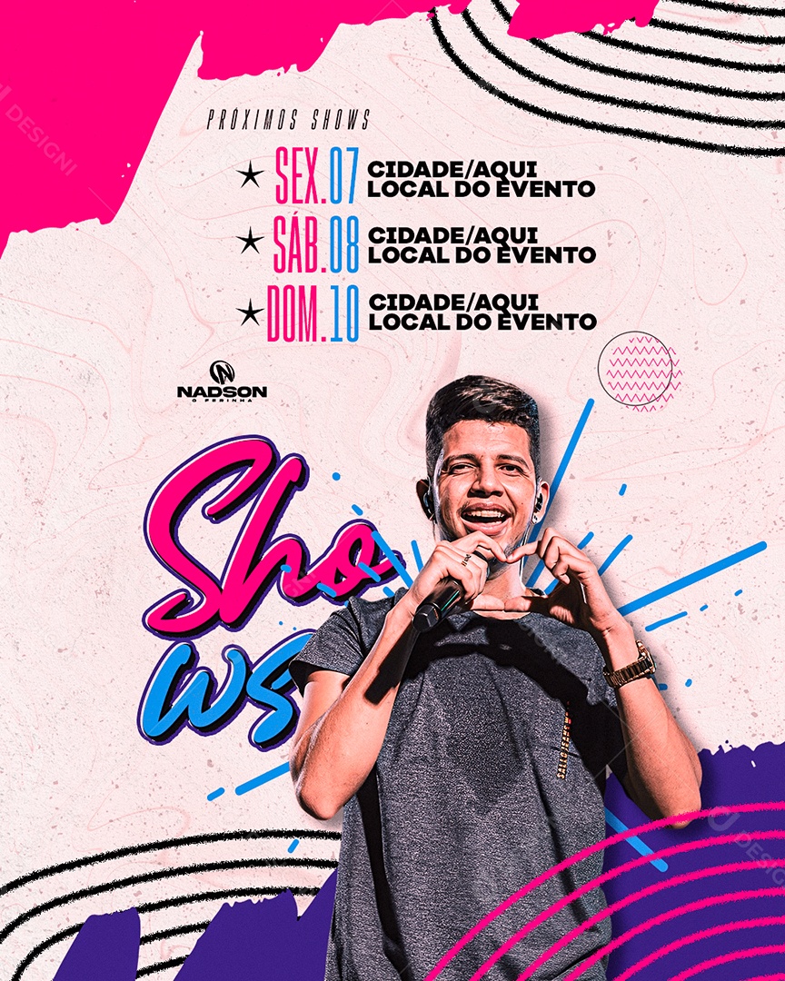 Agenda Flyer Semanal Social Media PSD Editável