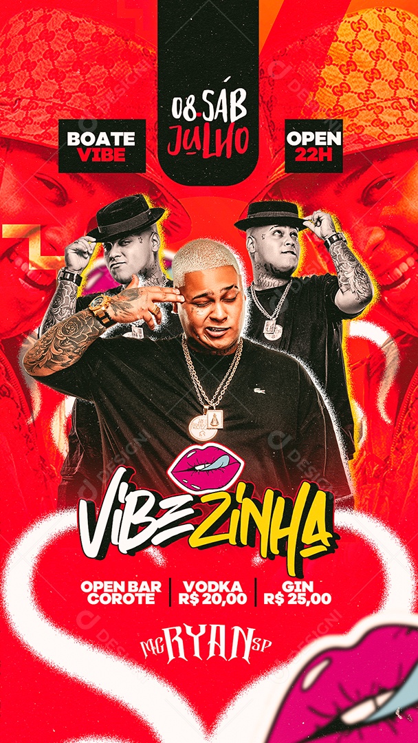 Story Vibezinha Flyer Mc Ryan Social Media PSD Editável