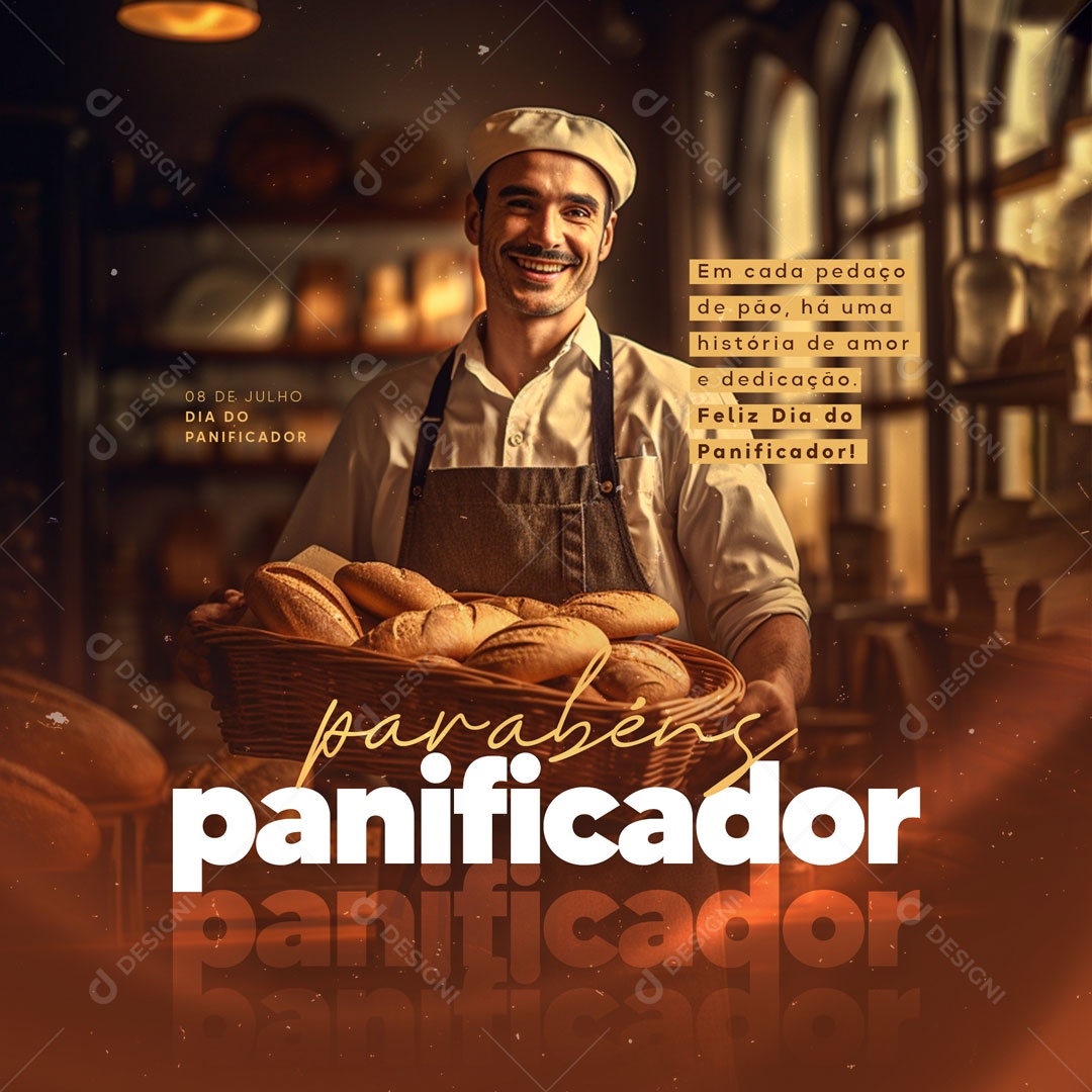 Em Cada Pedaço De Pão Dia Do Panificador Social Media PSD Editável